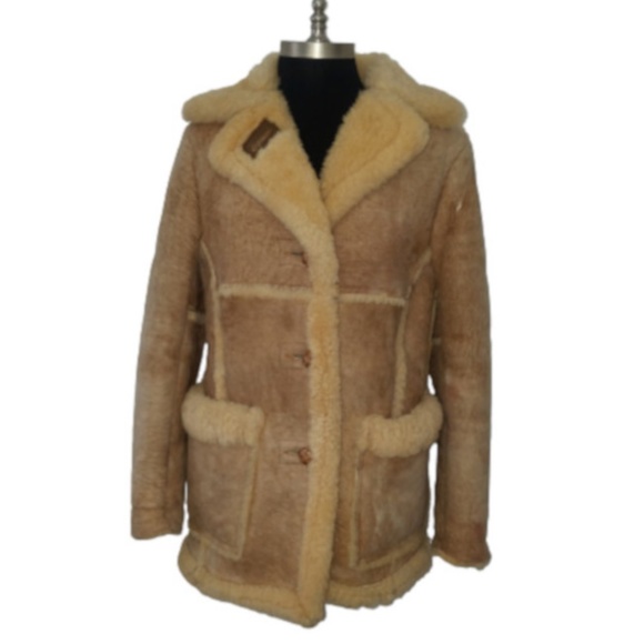 Vtg Women’s Sheepskin Shearling Coat Jacket 12